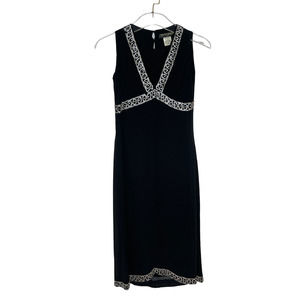 Collette Dinnigan Black Rinestone Beaded Dress XS